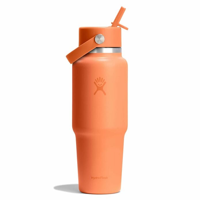 32 oz Wide Mouth Travel Bottle with Flex Straw Cap - Nectar Orange